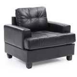 Glory Furniture Sandridge Faux Leather Chair in Black