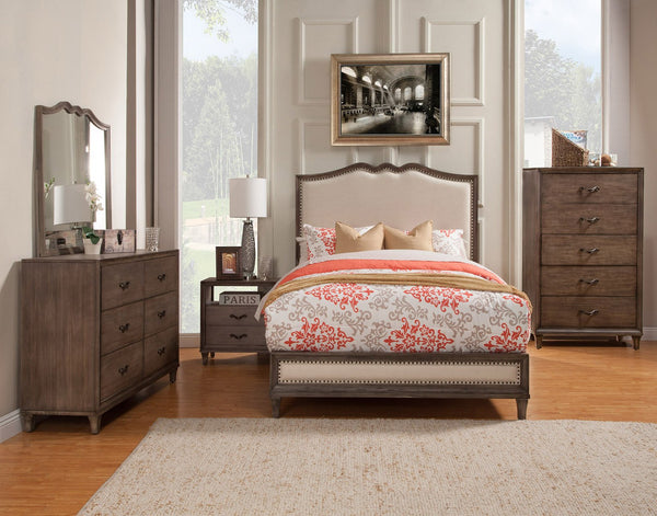 Alpine Furniture Charleston Mirror in Antique Gray