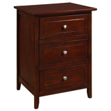 Glory Furniture Daniel 3 Drawer Nightstand in Yellow