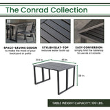 Hanover 31.5-in. x 46 Conrad 31.5" x 46" Folding Outdoor Console Dining Table, Aluminum Frames, Gray, All-Weather-CONDNSQTBL