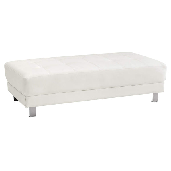 Glory Furniture Riveredge Faux Leather Milan Ottoman in White