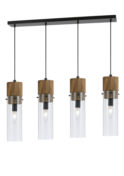 Cal Lighting FX-3583-4 Restoration Four Light Chandelier from Spheroid Collection in Bronze / Dark Finish, 39.50 inches, 13.38x39.00x3.50