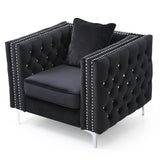 Glory Furniture Paige Velvet Chair in Black
