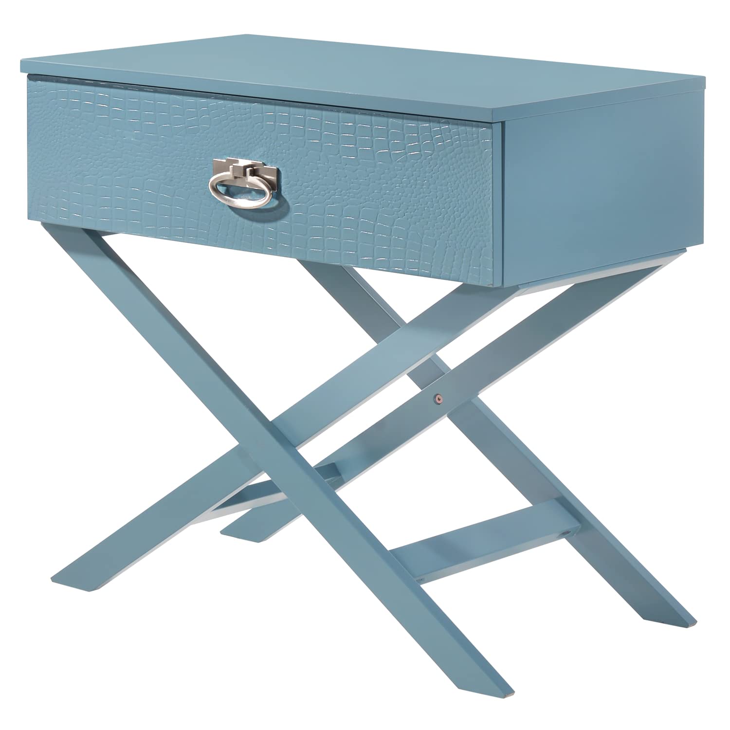 Glory Furniture Xavier 1 Drawer Nightstand in Teal Glory Furniture Xavier 1 Drawer Nightstand in Teal