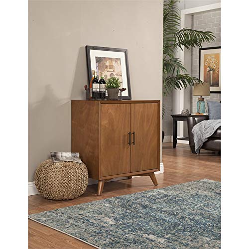 Alpine Furniture Flynn Small Wood Bar Cabinet in Acorn Brown
