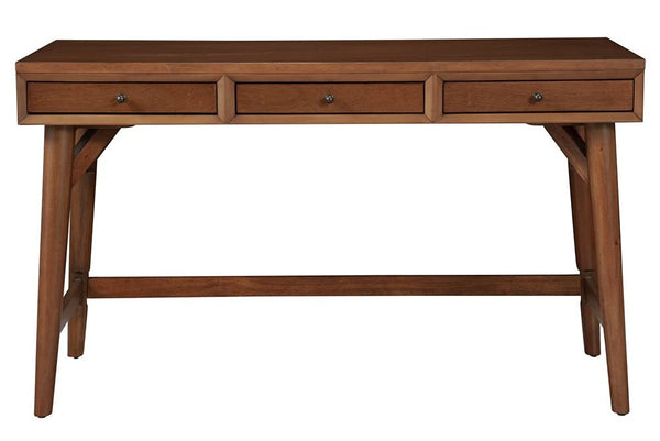 Alpine Furniture Flynn Large Wood 3 Drawer Desk in Acorn (Brown)