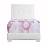 Glory Furniture Panello Faux Leather Upholstered Twin Bed in White