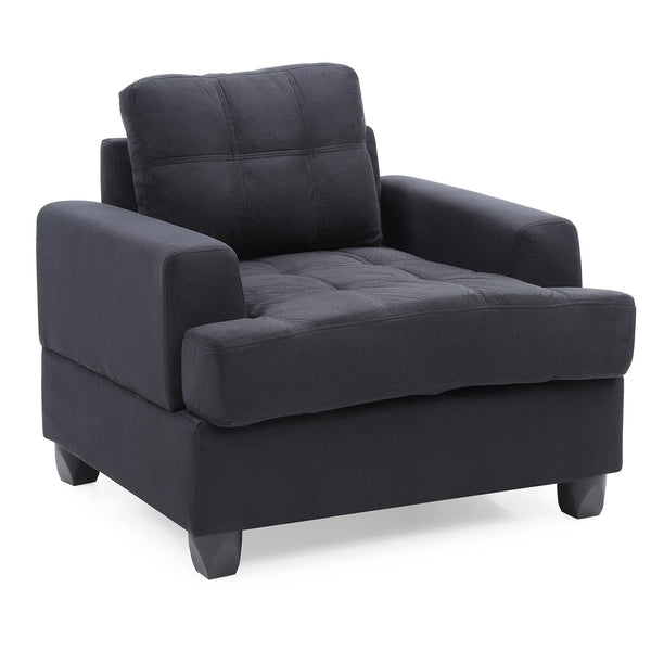 Glory Furniture Sandridge Microsuede Chair in Black