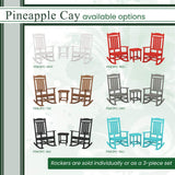 Hanover HVR100GY Weather Pineapple Cay Porch Rocker in Grey, Gray