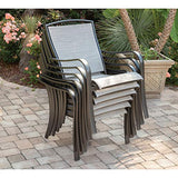 Hanover Foxhill 5-Piece Grade Patio Set with 4 Sling Dining Chairs Commercial Outdoor Furniture, Gray/Gunmetal