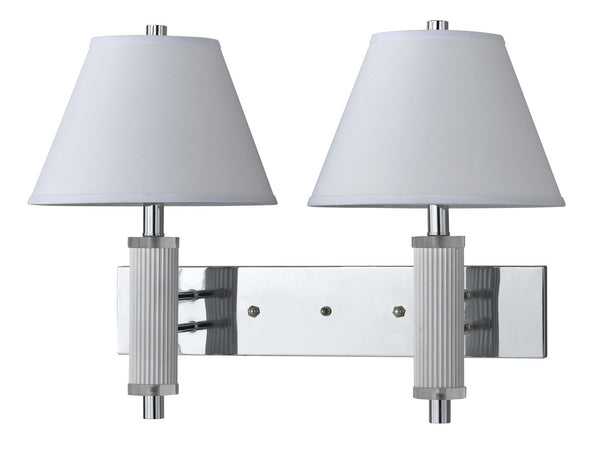 Cal Lighting LA-8003W2L-1CH Transitional Two Light Wall Lamp from Hotel Collection in Chrome Finish, 13.00 inches