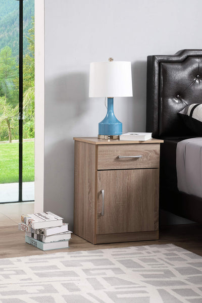 Glory Furniture Alston 1 Drawer Nightstand in Sandle Wood
