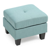 Glory Furniture Twill Tufted Ottoman Teal Ottoman Included