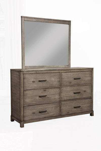 Alpine Furniture Sydney Bedroom Wood Mirror in Weathered Gray