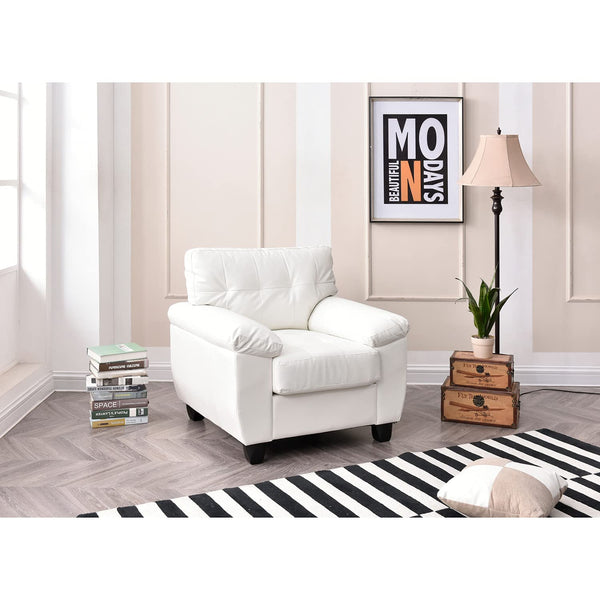 Glory Furniture Gallant Faux Leather Chair in White