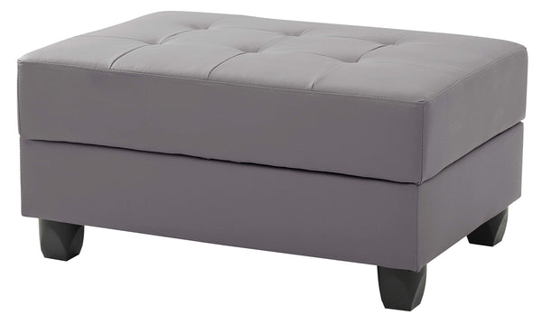 Glory Furniture Nyla Ottoman, Gray. Living Room Furniture 18" H x 37" W x 26" D
