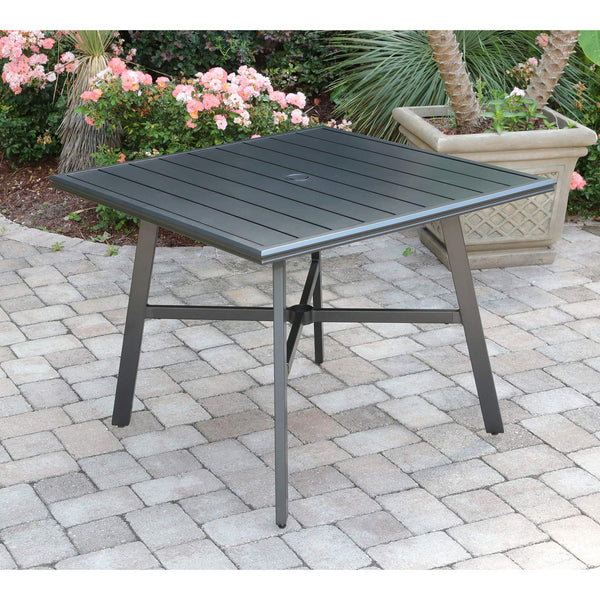 Hanover Cortino 5-Piece Grade Patio Dining Set Commercial Outdoor Furniture, Gunmetal