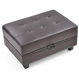 Glory Furniture Revere Faux Leather Ottoman in Cappuccino