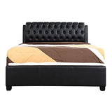 Glory Furniture Marilla Faux Leather Upholstered Full Bed in Black