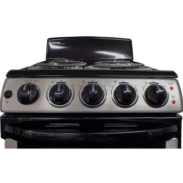 Danby Designer 20-in. Electric Range with Coil Elements and 2.3-Cu. Ft. Oven Capacity in Stainless Steel/Black