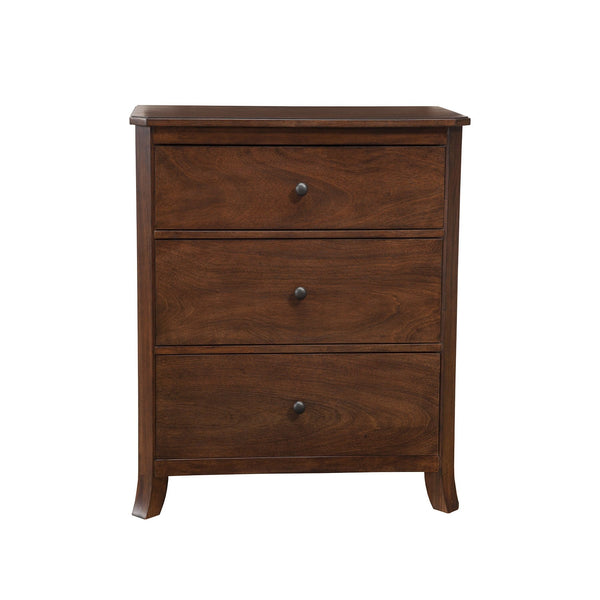 Alpine Furniture Baker 3 Drawer Small Wood Chest in White