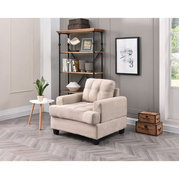 Glory Furniture Sandridge Microsuede Chair in Vanilla