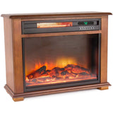 LifeSmart FP2042 Portable Fireplace Heater with Decorative Mantel Trim, 28.5, Wood Grain