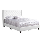 Glory Furniture Julie Faux Leather Upholstered Queen Bed in White