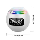 Bluetooth 5.0 Speaker with LED Digital Alarm Clock Music Player Wireless Ball Shape Clock Speaker