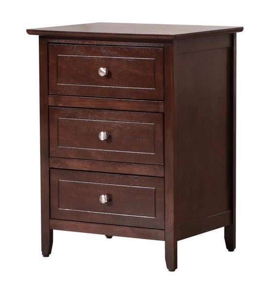 Glory Furniture 3 Drawer Nightstand, Cappuccino