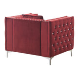 Glory Furniture Paige Velvet Chair in Burgundy