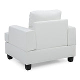 Glory Furniture Sandridge Faux Leather Chair in White