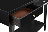 Alpine Furniture Flynn Wood Console Table with 2 Drawers in Black