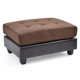 Glory Furniture Pounder Microsuede Ottoman in Chocolate