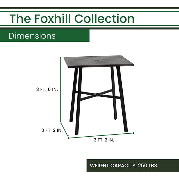 Hanover Commercial-Grade Counter-Height 42-in. Slat-top Dining Table, Gray