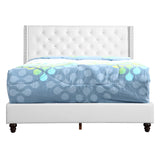 Glory Furniture Julie Faux Leather Upholstered Queen Bed in White