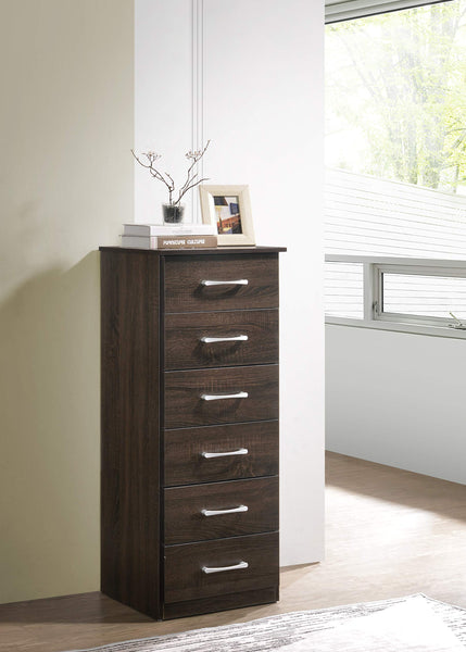 Glory Furniture Boston , Dark Brown Lingerie Chest, 46" H X 18" W X 16" D