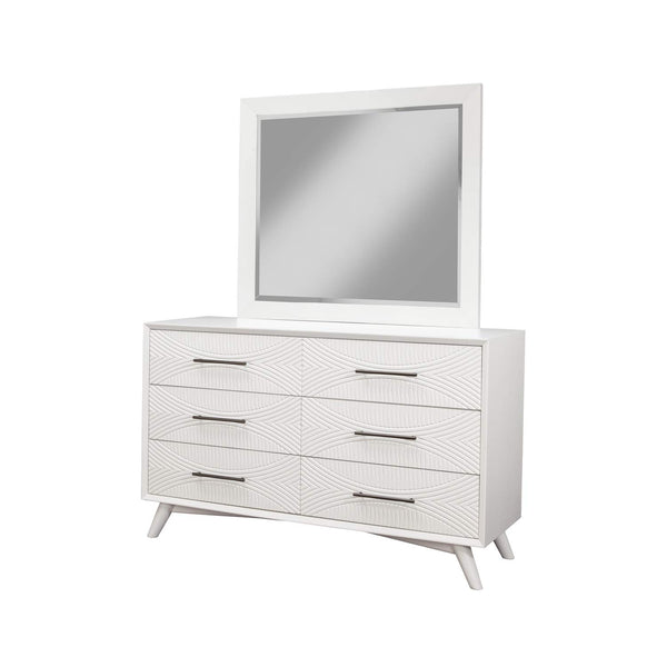 Alpine FurnitureTranquility Wood Bedroom Mirror in White