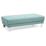 Glory Furniture Twill Oversized Ottoman Teal