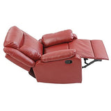 Glory Furniture Ward Faux Leather Rocker Recliner in Red