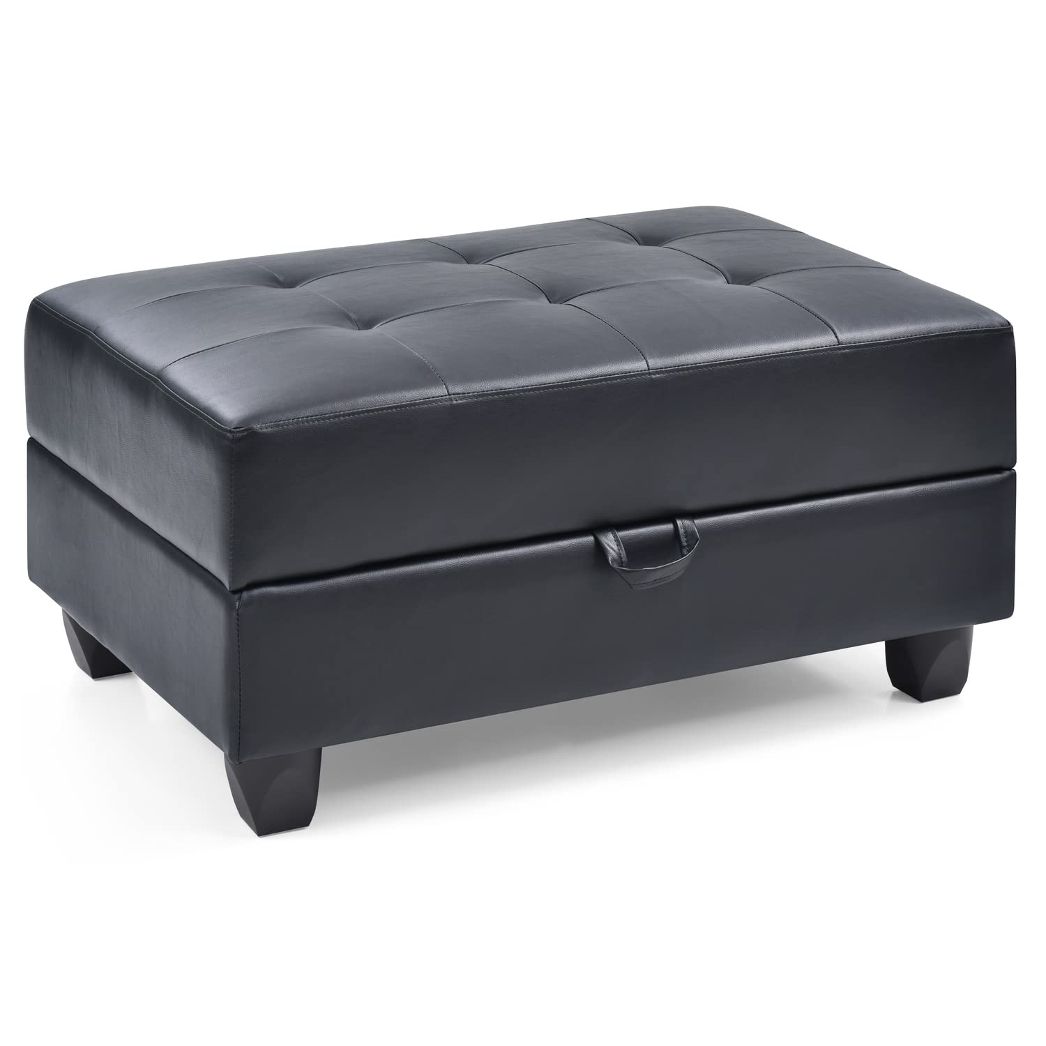 Glory Furniture Ottoman Faux Leather Storage Ottoman Black Glory Furniture Ottoman Faux Leather Storage Ottoman Black