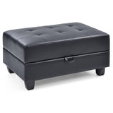 Glory Furniture Ottoman Faux Leather Storage Ottoman Black