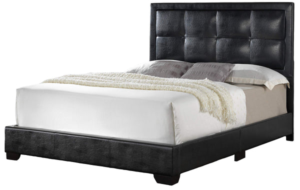 Glory Furniture Panello Faux Leather Upholstered Queen Bed in Black