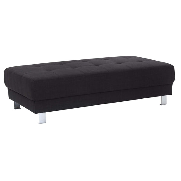 Glory Furniture Riveredge Twill Fabric Milan Ottoman in Black