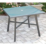 Hanover Foxhill 5-Piece Grade Patio Set with 4 Sling Dining Chairs Commercial Outdoor Furniture, Gray/Gunmetal