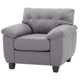 Glory Furniture Gallant Faux Leather Chair in Gray