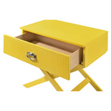 Glory Furniture Xavier 1 Drawer Nightstand in Yellow