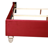 Glory Furniture Joy G1933-QB-UP Queen Upholstered Bed, Cherry