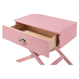 Glory Furniture Xavier 1 Drawer Nightstand in Pink
