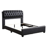 Glory Furniture Marilla Faux Leather Upholstered Full Bed in Black